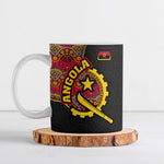 Angola Independence Day Ceramic Mug Black Red Flag Coat Of Arms Tribal Geometric