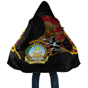 Angola Independence Day Cloak Black Red Flag Coat Of Arms Tribal Geometric