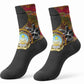 Angola Independence Day Crew Socks Black Red Flag Coat Of Arms Tribal Geometric