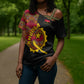 Angola Independence Day Cross Shoulder Shirt Black Red Flag Coat Of Arms Tribal Geometric