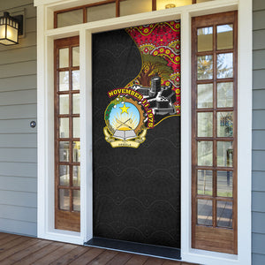 Angola Independence Day Door Cover Black Red Flag Coat Of Arms Tribal Geometric