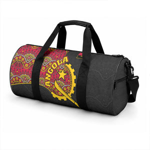 Angola Independence Day Duffle Bag Black Red Flag Coat Of Arms Tribal Geometric