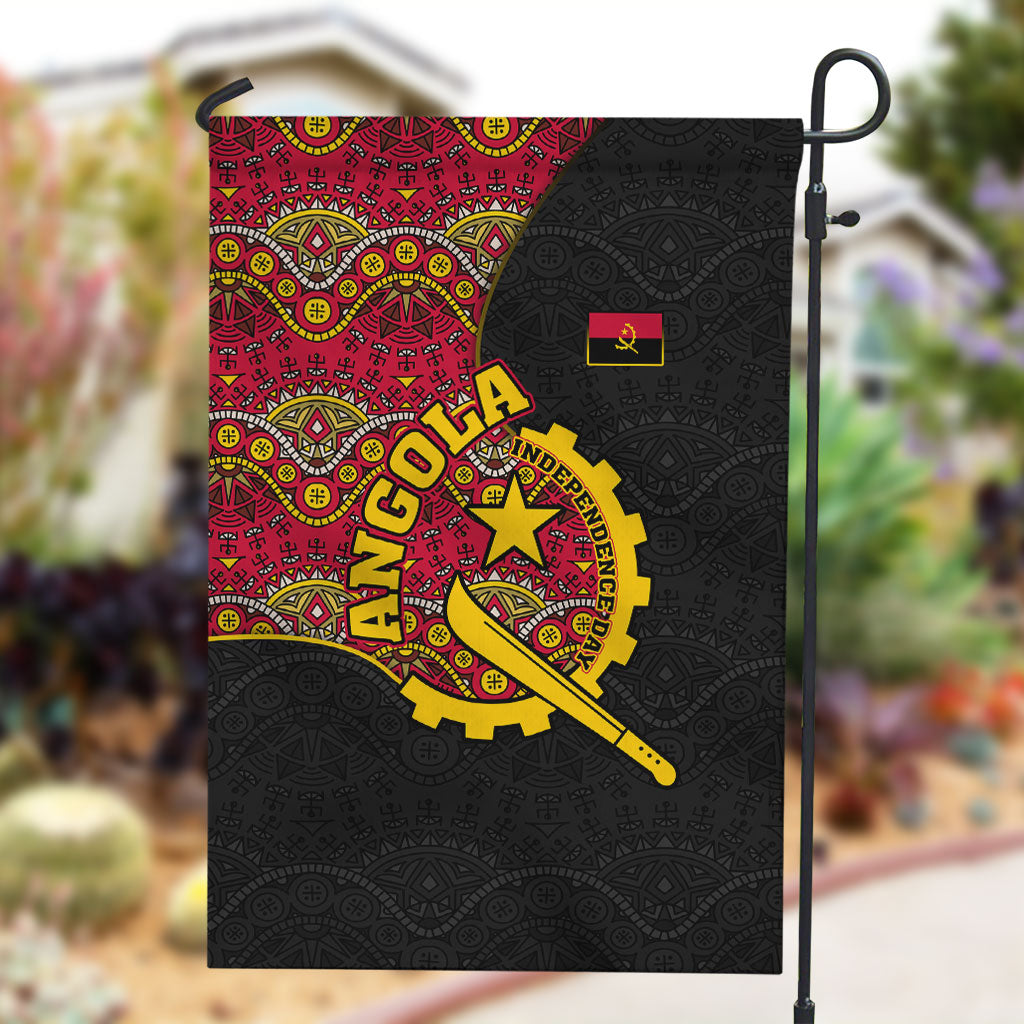Angola Independence Day Garden Flag Black Red Flag Coat Of Arms Tribal Geometric