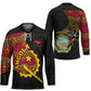 Angola Independence Day Hockey Jersey Black Red Flag Coat Of Arms Tribal Geometric