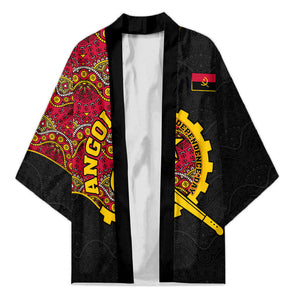 Angola Independence Day Kimono Black Red Flag Coat Of Arms Tribal Geometric