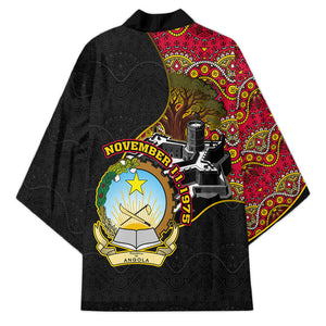 Angola Independence Day Kimono Black Red Flag Coat Of Arms Tribal Geometric
