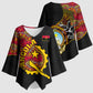 Angola Independence Day Kimono Sleeve Blouse Black Red Flag Coat Of Arms Tribal Geometric