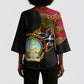 Angola Independence Day Kimono Sleeve Blouse Black Red Flag Coat Of Arms Tribal Geometric