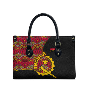 Angola Independence Day Leather Bag Black Red Flag Coat Of Arms Tribal Geometric