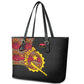 Angola Independence Day Leather Tote Bag Black Red Flag Coat Of Arms Tribal Geometric