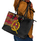 Angola Independence Day Leather Tote Bag Black Red Flag Coat Of Arms Tribal Geometric