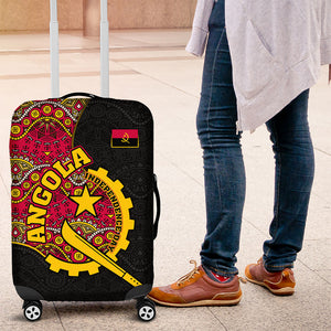 Angola Independence Day Luggage Cover Black Red Flag Coat Of Arms Tribal Geometric