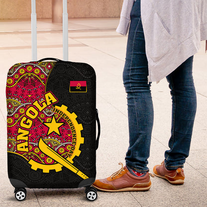 Angola Independence Day Luggage Cover Black Red Flag Coat Of Arms Tribal Geometric