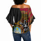 Angola Independence Day Off Shoulder Wrap Waist Top Black Red Flag Coat Of Arms Tribal Geometric