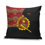 Angola Independence Day Pillow Cover Black Red Flag Coat Of Arms Tribal Geometric
