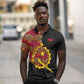 Angola Independence Day Polo Shirt Black Red Flag Coat Of Arms Tribal Geometric