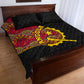 Angola Independence Day Quilt Bed Set Black Red Flag Coat Of Arms Tribal Geometric