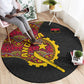 Angola Independence Day Round Carpet Black Red Flag Coat Of Arms Tribal Geometric
