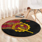 Angola Independence Day Round Carpet Black Red Flag Coat Of Arms Tribal Geometric