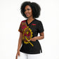 Angola Independence Day Scrub Top Black Red Flag Coat Of Arms Tribal Geometric