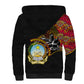 Angola Independence Day Sherpa Hoodie Black Red Flag Coat Of Arms Tribal Geometric