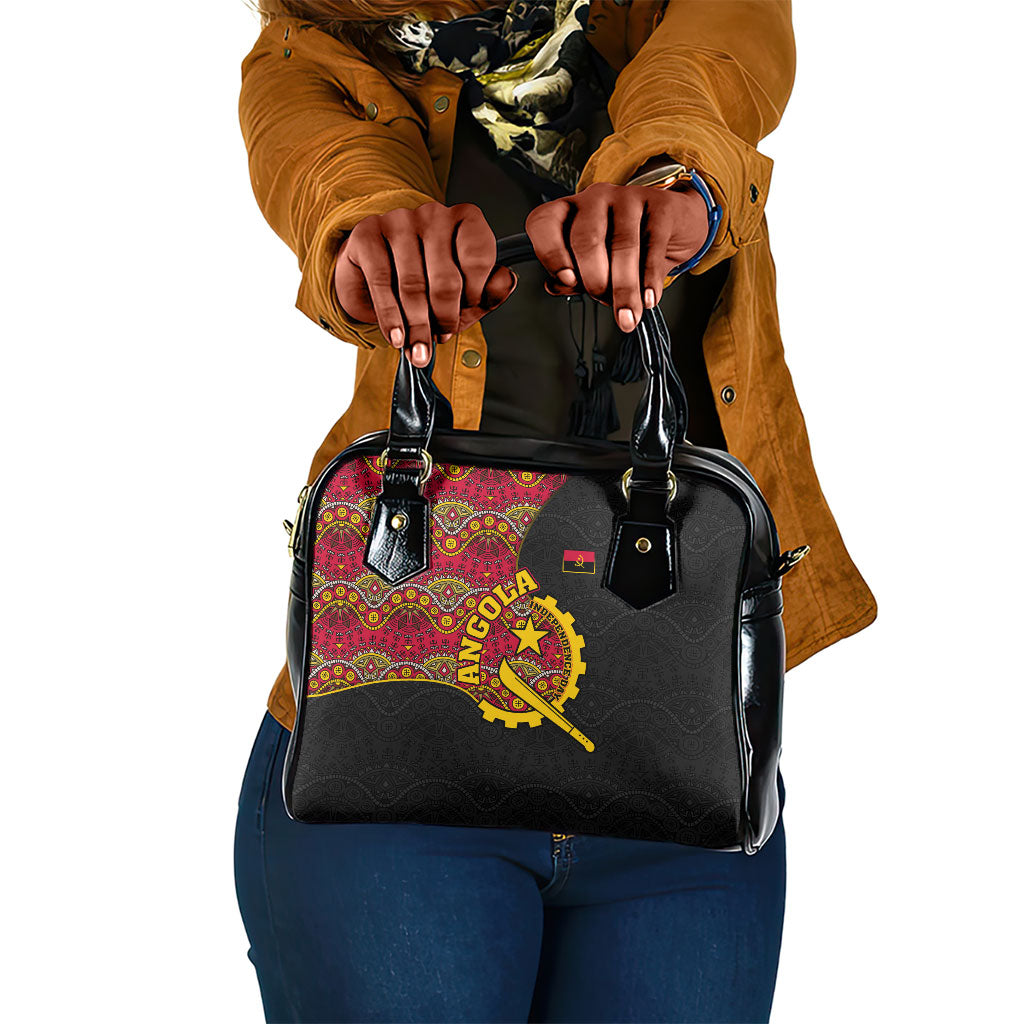 Angola Independence Day Shoulder Handbag Black Red Flag Coat Of Arms Tribal Geometric