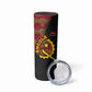 Angola Independence Day Skinny Tumbler Black Red Flag Coat Of Arms Tribal Geometric