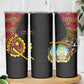 Angola Independence Day Skinny Tumbler Black Red Flag Coat Of Arms Tribal Geometric