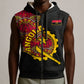 Angola Independence Day Sleeveless Zip Hoodie Black Red Flag Coat Of Arms Tribal Geometric
