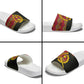 Angola Independence Day Slide Sandals Black Red Flag Coat Of Arms Tribal Geometric