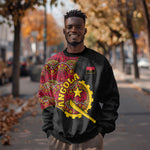 Angola Independence Day Sweatshirt Black Red Flag Coat Of Arms Tribal Geometric