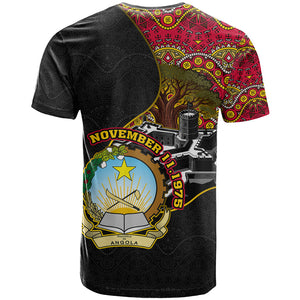 Angola Independence Day T shirt Black Red Flag Coat Of Arms Tribal Geometric