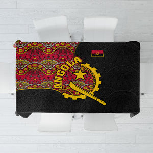 Angola Independence Day Tablecloth Black Red Flag Coat Of Arms Tribal Geometric