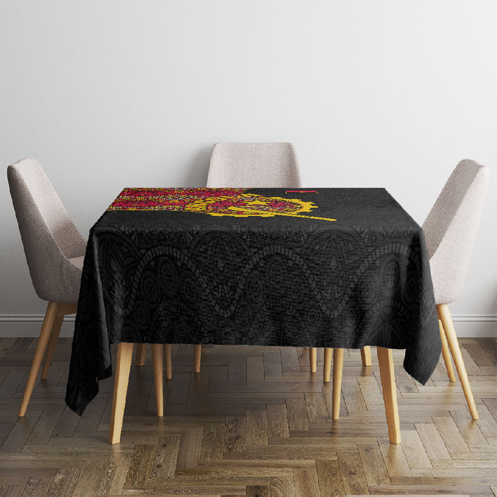 Angola Independence Day Tablecloth Black Red Flag Coat Of Arms Tribal Geometric