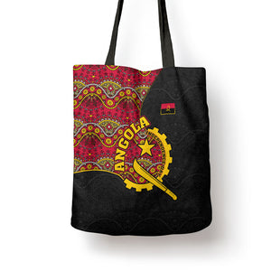 Angola Independence Day Tote Bag Black Red Flag Coat Of Arms Tribal Geometric