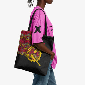 Angola Independence Day Tote Bag Black Red Flag Coat Of Arms Tribal Geometric