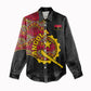 Angola Independence Day Women Casual Shirt Black Red Flag Coat Of Arms Tribal Geometric