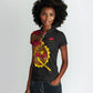 Angola Independence Day Women Polo Shirt Black Red Flag Coat Of Arms Tribal Geometric