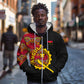 Angola Independence Day Zip Hoodie Black Red Flag Coat Of Arms Tribal Geometric