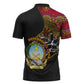Angola Independence Day Zipper Polo Shirt Black Red Flag Coat Of Arms Tribal Geometric