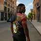 Angola Independence Day Zipper Polo Shirt Black Red Flag Coat Of Arms Tribal Geometric