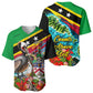 Saint Kitts And Nevis Baseball Jersey Caribbean Pride Tropical Island Map Pelican Floral