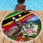 Saint Kitts And Nevis Beach Blanket Caribbean Pride Tropical Island Map Pelican Floral
