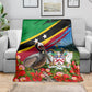 Saint Kitts And Nevis Blanket Caribbean Pride Tropical Island Map Pelican Floral