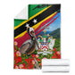 Saint Kitts And Nevis Blanket Caribbean Pride Tropical Island Map Pelican Floral