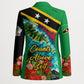Saint Kitts And Nevis Blazer Caribbean Pride Tropical Island Map Pelican Floral
