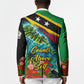 Saint Kitts And Nevis Blazer Caribbean Pride Tropical Island Map Pelican Floral