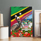 Saint Kitts And Nevis Canvas Wall Art Caribbean Pride Tropical Island Map Pelican Floral