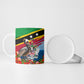 Saint Kitts And Nevis Ceramic Mug Caribbean Pride Tropical Island Map Pelican Floral