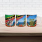 Saint Kitts And Nevis Ceramic Mug Caribbean Pride Tropical Island Map Pelican Floral